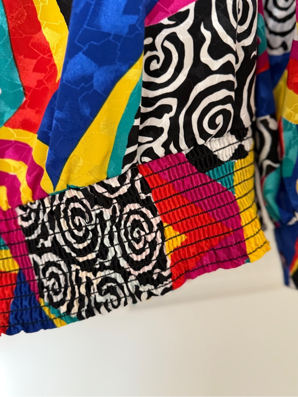 Magna Multicolor Abstract Print Button-Front Blouse - Picture 5 of 11